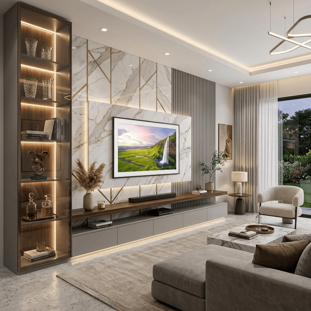 Living Room & TV Unit Interiors